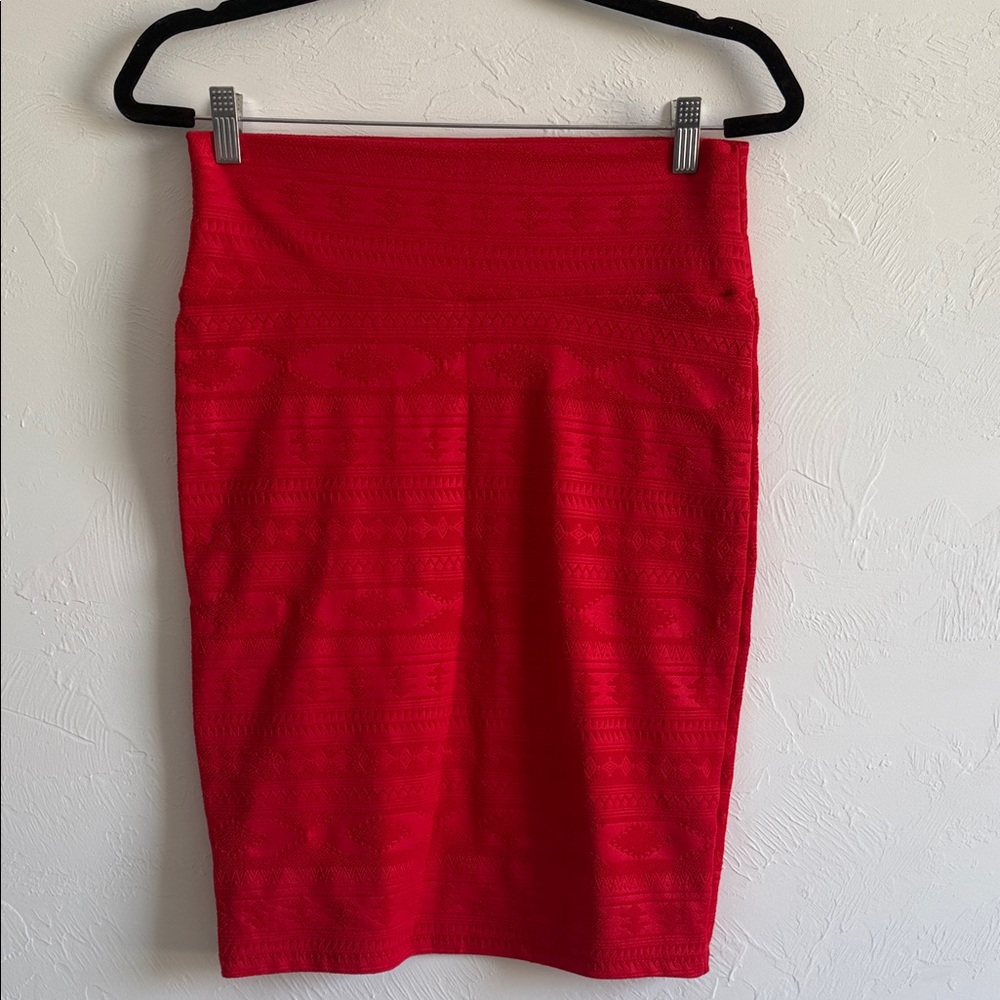 3 FOR $20.00 LuLaRoe Vibrant Red Pencil Skirt 37
